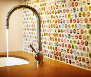 bottlecap backsplash